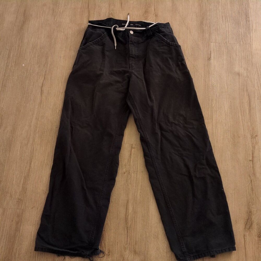 Old Navy Vintage Baggy Carpenter Pants Mens 34x32 Black Skate Utility Belted